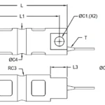 Alloy Steel Double Ended Beam Load Cell ADESB 2004 outline dimensions