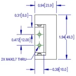Anodized Aluminum Digital Single Point Load Cell GVSD 4001D outline dimensions
