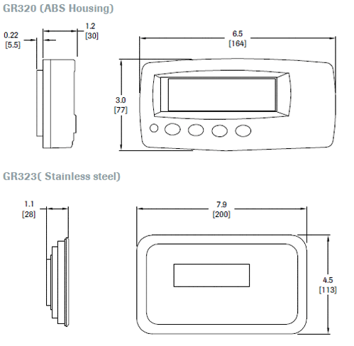 GR300 Digital Weight Indicator outline dimensions 