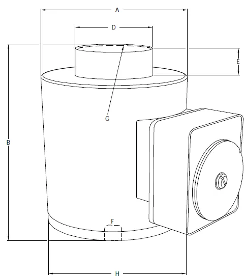 GWNI Stainless Steel IP67 Wireless Compression Load Cell outline dimensions