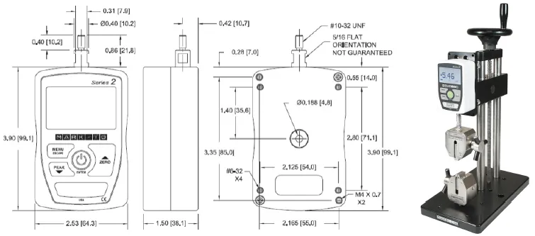 M2 Digital Force Gauge outline dimensions