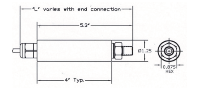 PTT 9900 Precision Pressure Transducer outline dimensions