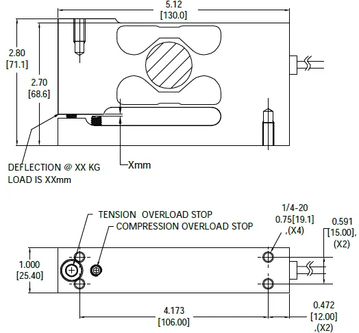 SP12 4079 Anodized Aluminum Single Point Load Cell outline dimensions�