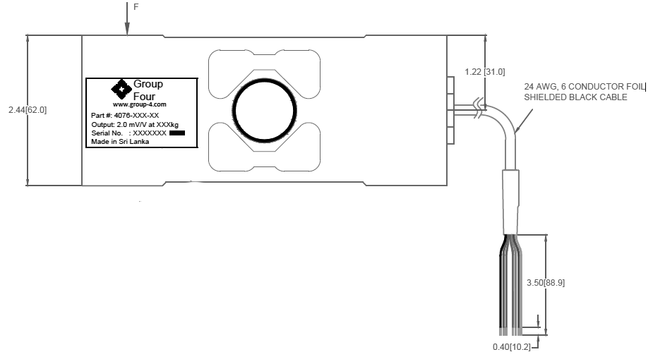 SP162 4076 single point load cell outline dimensions