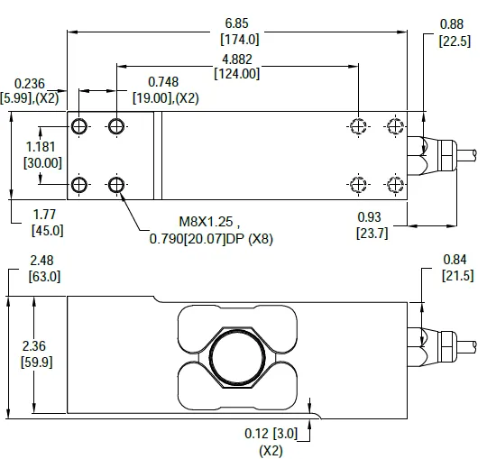 SSP46H 4083 Stainless Steel Single Point Load Cell outline dimensions