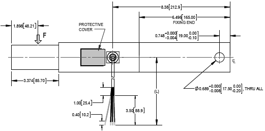 WPB 1060 Stainless Steel Weigh Bar IP68 outline dimensions
