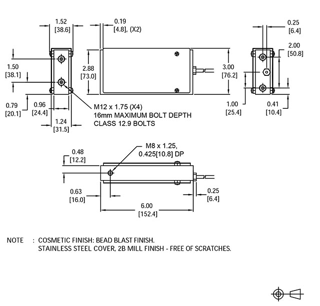 TSP 4037 Stainless Steel Single Point Load Cell outline dimensions