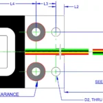 Top view drawing of GPB 6001 Aluminum Planar Beam Load Cell outline dimensions