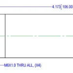 Bottom view drawing of SP2 4002 Single Point Load Cell (6-15kg) outline dimensions