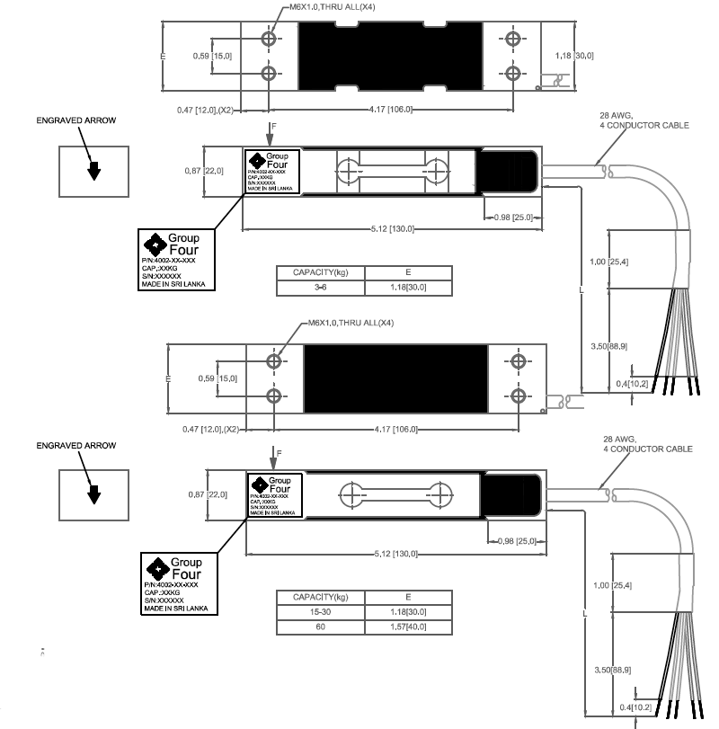 SP2 4002 Single Point Load Cell IP67 outline dimensions