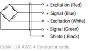 TLC 4060 Anodized Aluminum Single Point Load Cell wiring