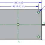 Top view drawing of WMBP Aluminum Weigh Module 6000WM3 outline dimensions