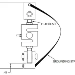 Top view drawing of 3000WM1 Nickel-Plated Steel Tension Weigh Module outline dimensions
