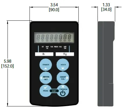 3310HD Handheld Indicator outline dimensions