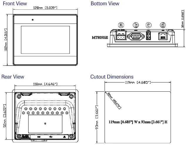4443 Digital Load Cell outline dimensions