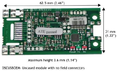 DSCUSB USB Strain Gauge Load Cell Digitizer Module dimensions