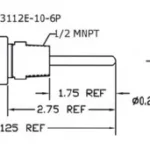 GTP 8000 Temperature Probe outline dimensions