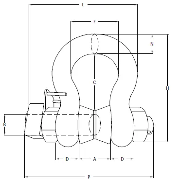 GWLS Wireless Loadshackle outline dimensions