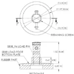 LF 1032-1 Series Load Cell Load Foot outline dimensions