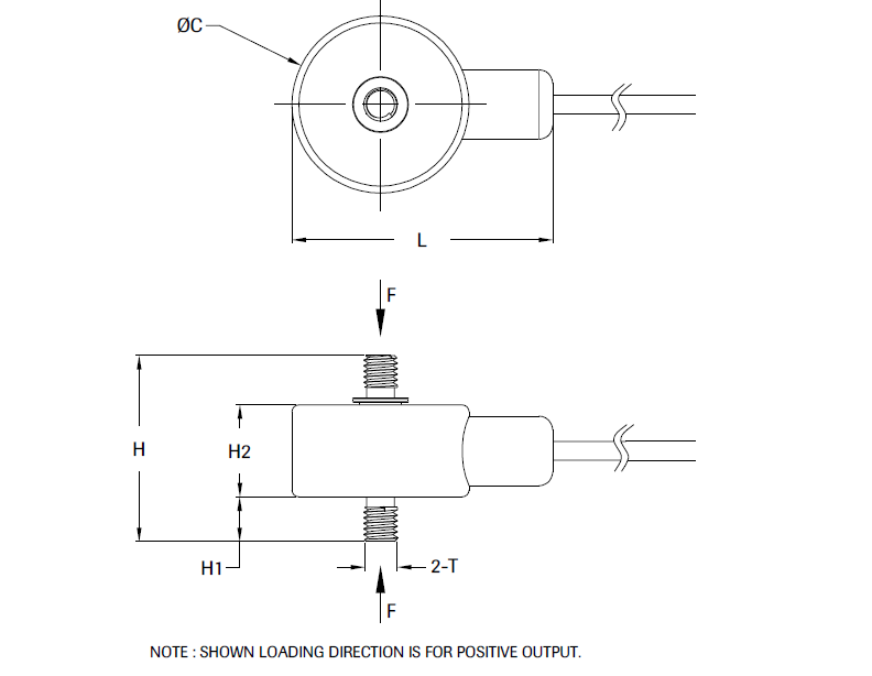 5048 LPM 530 Miniature Load Cell outline dimensions