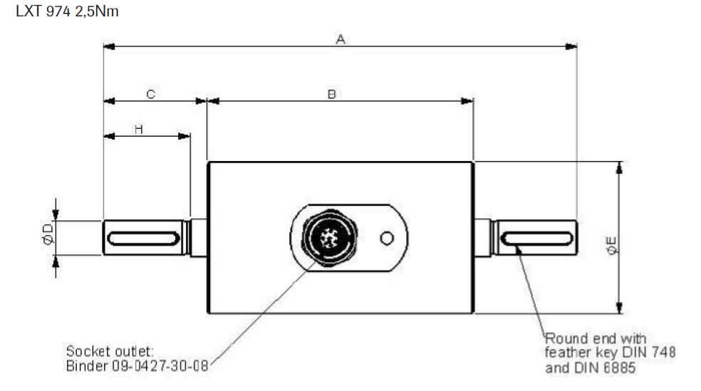 LXT 974 Torque Sensor outline dimensions