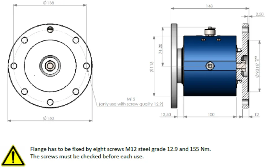 LXT 990 Torque Sensor outline dimensions
