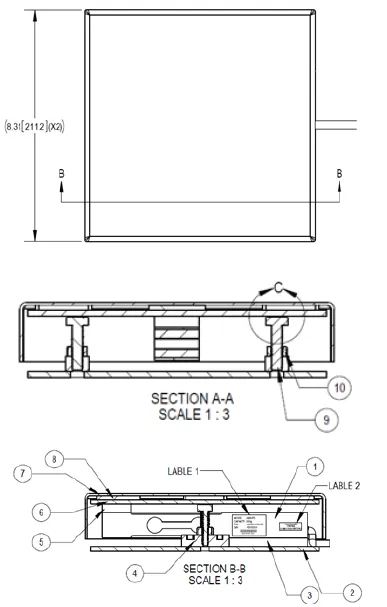 SBSSPD Digital Scale outline dimensions