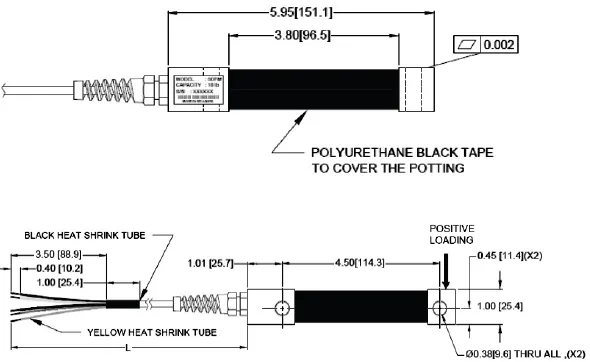 SDFM 8007 Single Point Deflection Transducer outline dimensions