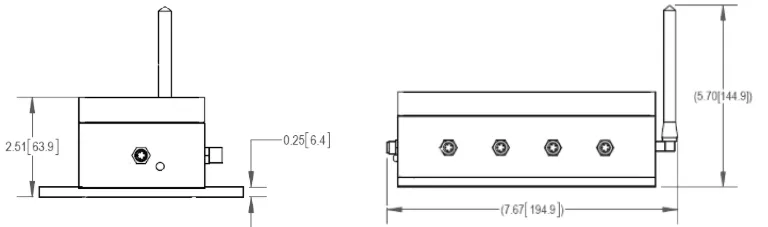 WDLU Wireless Digitizer Wireless Transmitter outline dimensions