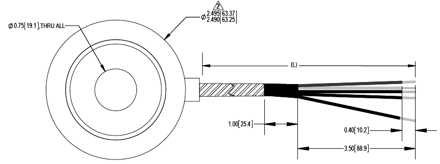 ZBC 5051 Donut Load Cell outline dimensions