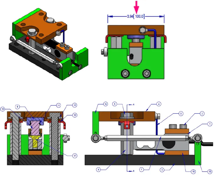 ZQSWM Tank Weighing Module outline dimensions