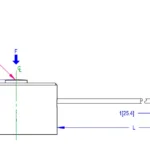 Side view drawing of GBL 5035 Stainless Steel Button Load Cell