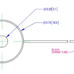 Top view drawing of GBL 5035 Stainless Steel Button Load Cell