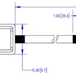 Top view drawing of Miniature FSN 3020 S-beam Load Cell outline dimensions