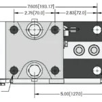Top view drawing of RB14WM 1000WM5 Stainless Steel Weigh Module outline dimensions