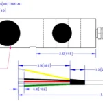 drawing of RBP 1056 Stainless Steel Single Ended Beam Load Cell outline dimensions