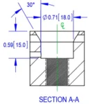 drawing of RBP 1056 Stainless Steel Single Ended Beam Load Cell outline dimensions