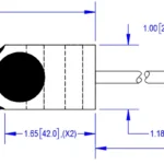 Side view drawing of ZNS 1055 Load Cell outline dimensions