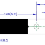 Top view drawing of ZNS 1055 Load Cell outline dimensions