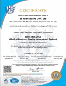 3S Fabrications Ltd ISO13485 Medical Devices Quality Management System Certificate
