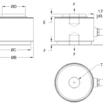 Digital Compression Canister Load Cell DTC 5043D outline dimensions